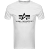 Alpha Industries Basic T-shirt White Cotton T-shirt With Front Logo Print In White