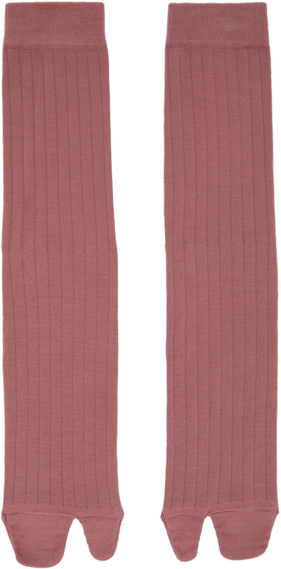 Maison Margiela Pink Tabi Bootleg Socks In 240 Cipria