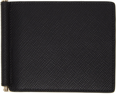 Smythson Black Panama Money Clip Wallet