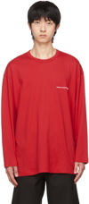 Comme Des Garçons Shirt Red Logo Long Sleeve T-shirt