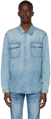 Frame Distressed Denim Shirt In Victoire