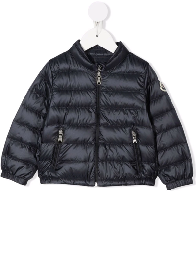 Moncler Babies' Logo-patch Sleeve Padded Jacket In Blue