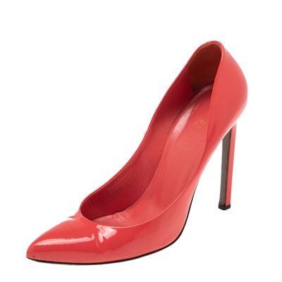 Pre-owned Gucci Red Patent Leather Pointed Toe Pumps Size 39