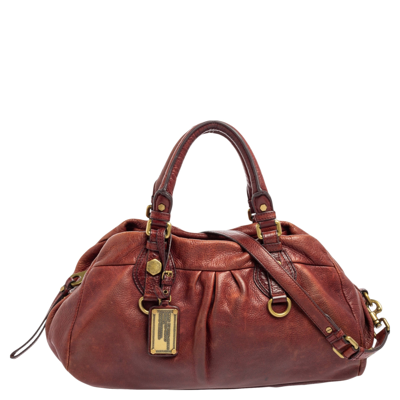 Pre-owned Marc By Marc Jacobs Burgundy Leather Classic Q Baby Groovee Satchel