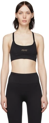Victoria Beckham Logo-print Padded Stretch-jersey Sports Bra In Black