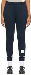 THOM BROWNE NAVY RIB KNIT LOUNGE PANTS