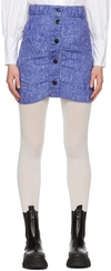 Ganni Blue Asymmetric Miniskirt In 731 Blue Iris
