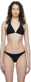 DOLCE & GABBANA BLACK CLASSIC TRIANGLE BIKINI TOP