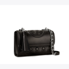 Tory Burch Small Fleming Convertible Shoulder Bag In Black / Silver