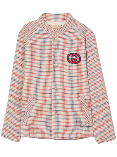 Gucci Kids' Logo-patch Checked Shirt Jacket In Default Title