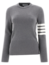 Thom Browne 4-bar Cashmere Knitted Jumper In Grey
