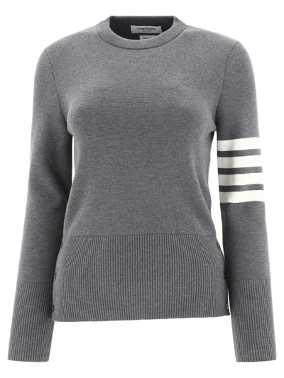 Thom Browne Classic Milano Stitch Cotton Sweater In Grey