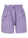 Kenzo Paperbag-waist Bermuda Shorts In Purple