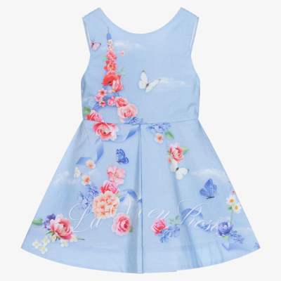 Lapin House Kids' Girls Blue Cotton Dress