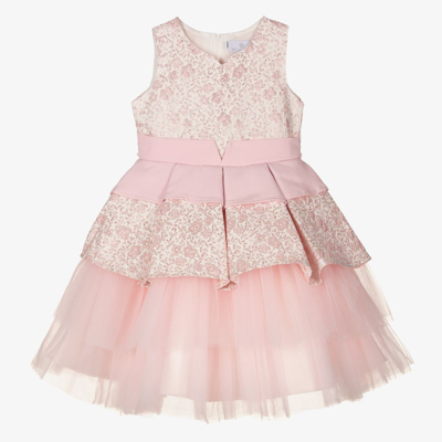 Beau Kid Girls Pink Jacquard Dress