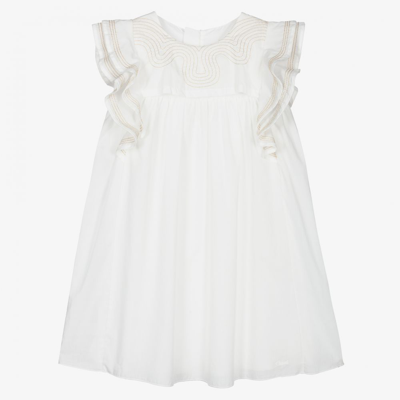 Chloé Teen Girls Ivory Cotton Dress