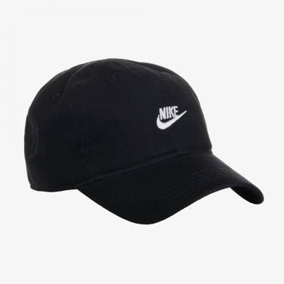 Nike Kids' Boys Black Cotton Logo Cap