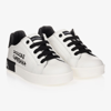 DOLCE & GABBANA WHITE & BLACK LEATHER TRAINERS