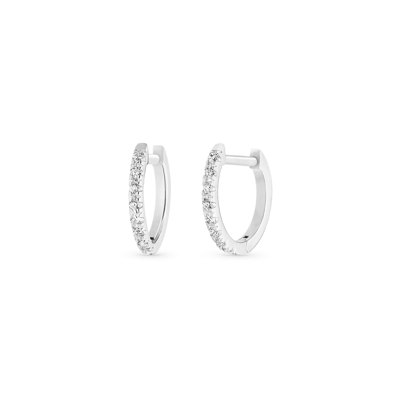 Ginette Ny Be Mine White Diamond Hoops In White Gold