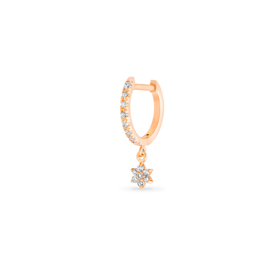 Ginette Ny Be Mine Star Solo Diamond Hoop In Pink Gold