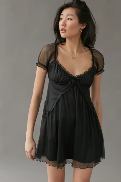 white christmas dresses Long Sleeve Cut Out Mini Dress in Black - 6