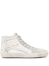 Golden Goose Leather And Suede Slide Sneakers In Bianco