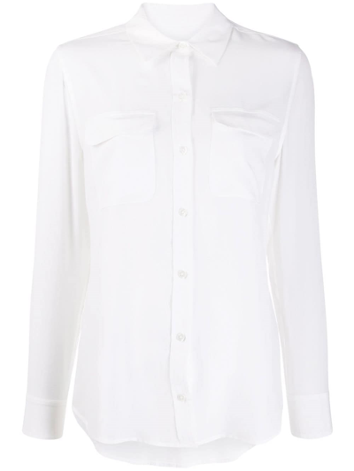 Equipment Slim Signature Silk Shirt In Bright White
