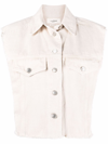 Isabel Marant Étoile Cream Cotton Denim Jacket In Nude & Neutrals
