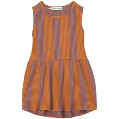Sproet And Sprout Kids' Striped Dress Orchid In Orange
