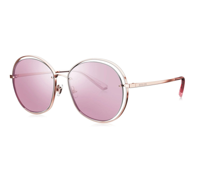 Bolon Aria Pink Cat Eye Ladies Sunglasses Bl7086 B33 56 In Gold Tone,pink,rose Gold Tone