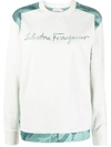 Ferragamo Embroidered Logo Sweatshirt In White