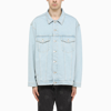 Martine Rose Logo-print Denim Jacket In Light Blue