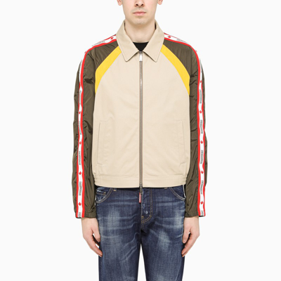 Dsquared2 Field Jacket With Logo Band In Beige