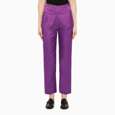 Blazé Milano Liara Whisteria Basque Viscose Trousers In Purple
