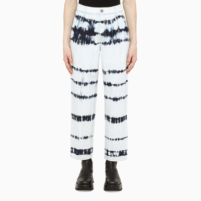 P.a.r.o.s.h Tie-dye Print Cropped Jeans In Multicolor