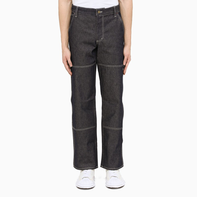 Dickies Raw Denim Jeans With Contrasting Stitching In Blue