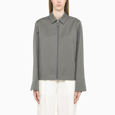 Jil Sander Grey Zipped Shirt