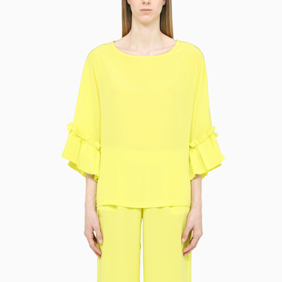P.a.r.o.s.h Yellow Blouse With Ruffles
