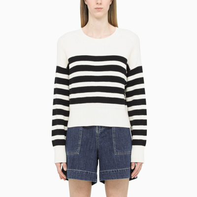 P.a.r.o.s.h Blue/white Striped Cropped Jumper In Multicolor