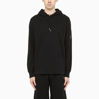 C.P. COMPANY BLACK COTTON HOODIE