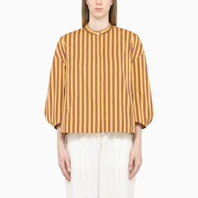 Jil Sander Yellow/red Striped Cropped Shirt