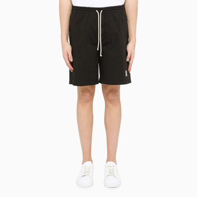 Department Five Black Logo-patch Shorts