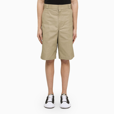 Dickies Khaki Cotton Blend Shorts In Orange