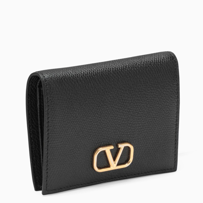 Valentino Garavani Black/gold Vlogo Wallet
