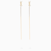 SAINT LAURENT GOLD-TONE MONOGRAM PENDANT EARRINGS