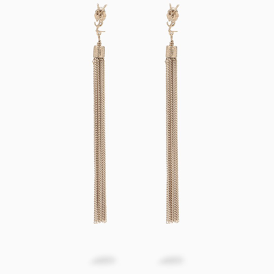 Saint Laurent Gold-tone Loulou Earrings With Tassels In Metal