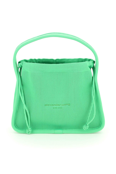 Alexander Wang Rib-knit Ryan Small Handbag In Green ModeSens