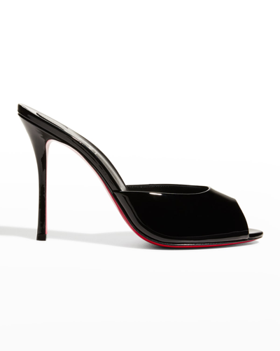 Christian Louboutin Me Dolly Patent Red Sole Sandals In Black