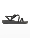 Ancient Greek Sandals Eleftheria Scrunchie Stretch Band-trio Sandals In Black/black