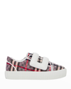 BURBERRY GIRL'S MARK CHECK PLATFORM SNEAKERS, TODDLER/KIDS